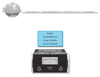 McIntosh MC-601 - Owners manual